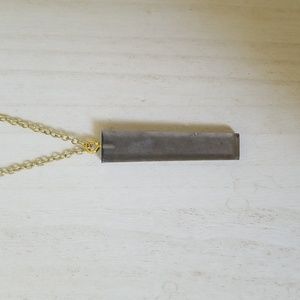 Black and Gold Resin Faux Crystal Necklace